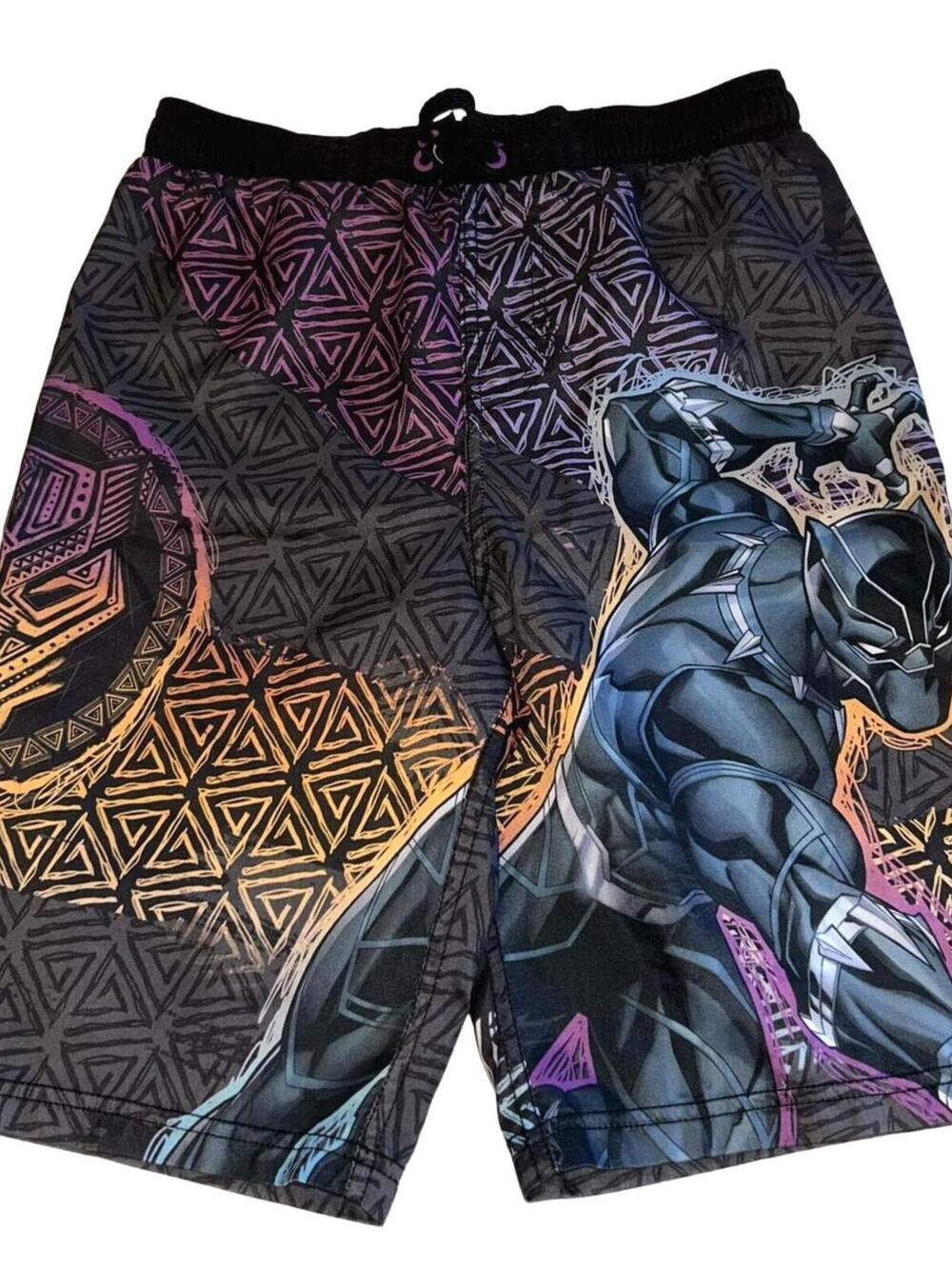 Marvel Black Panther - Lined Boardshort Swim Trunks  - Boys Size M